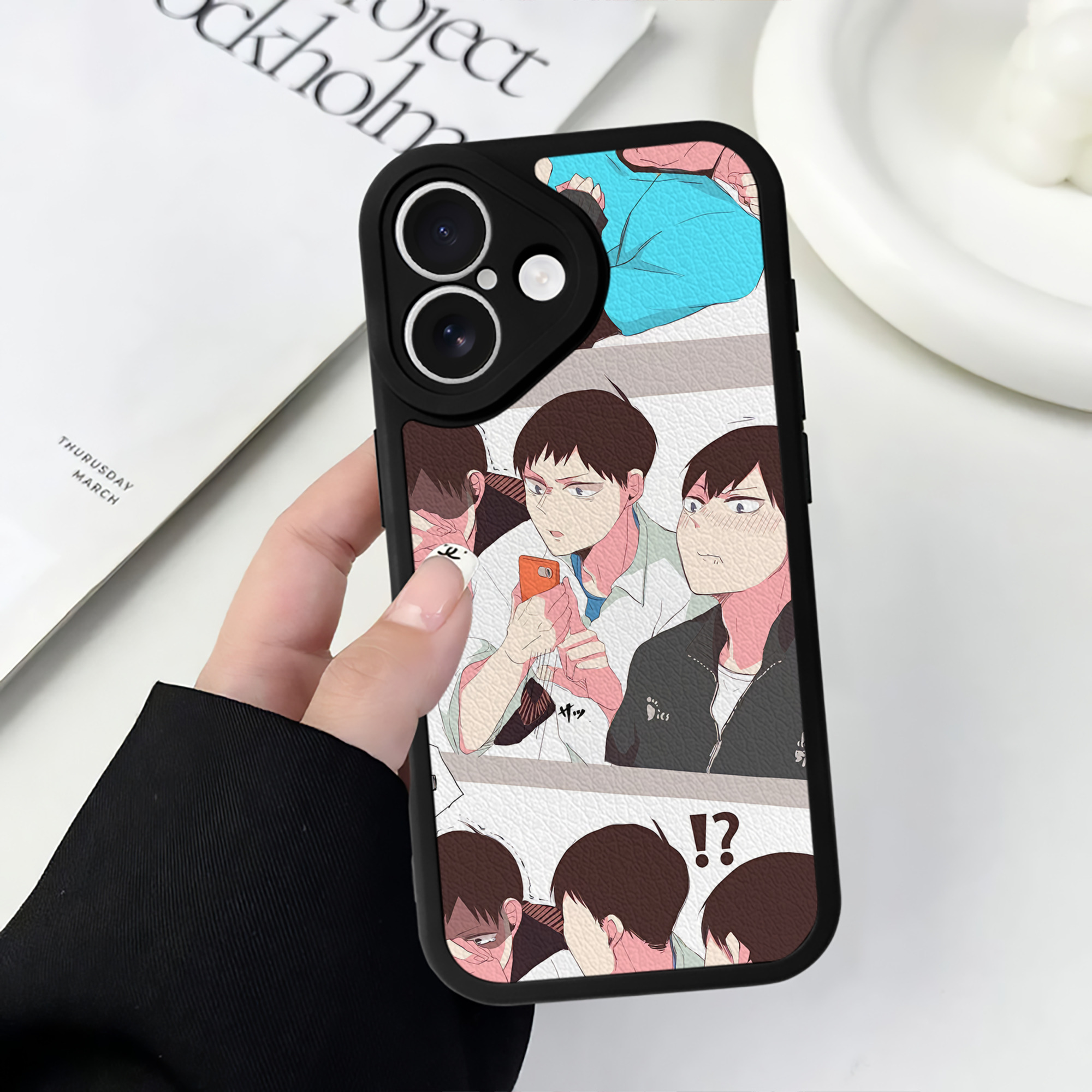 （画像用） ハイキュー!! Haikyu!! 【iPhone 16シリーズ対応】シリコンスマホケース（レザー調） 材質：シリコン